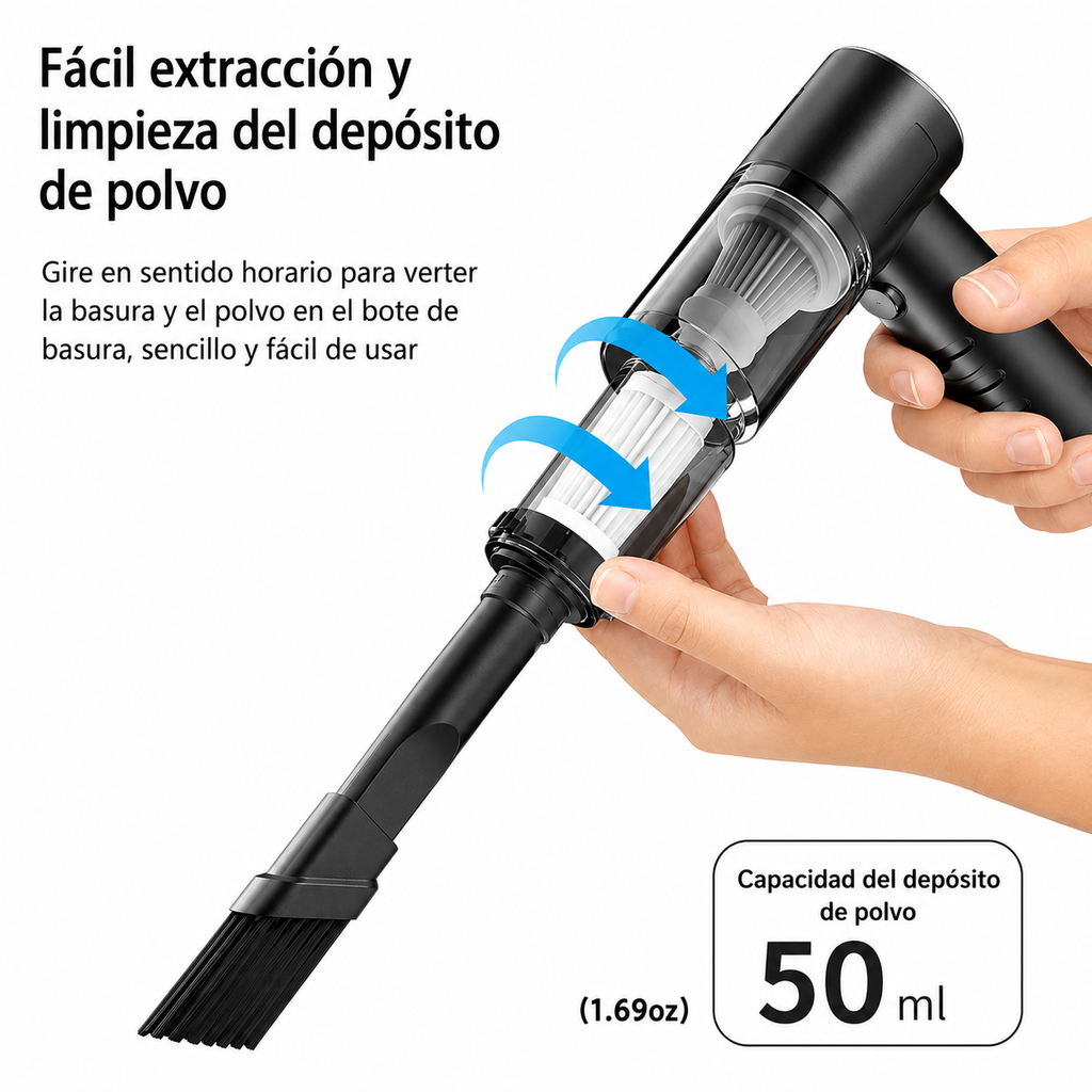 Mini Aspiradora Inalámbrica Recargable | Potente y Portátil