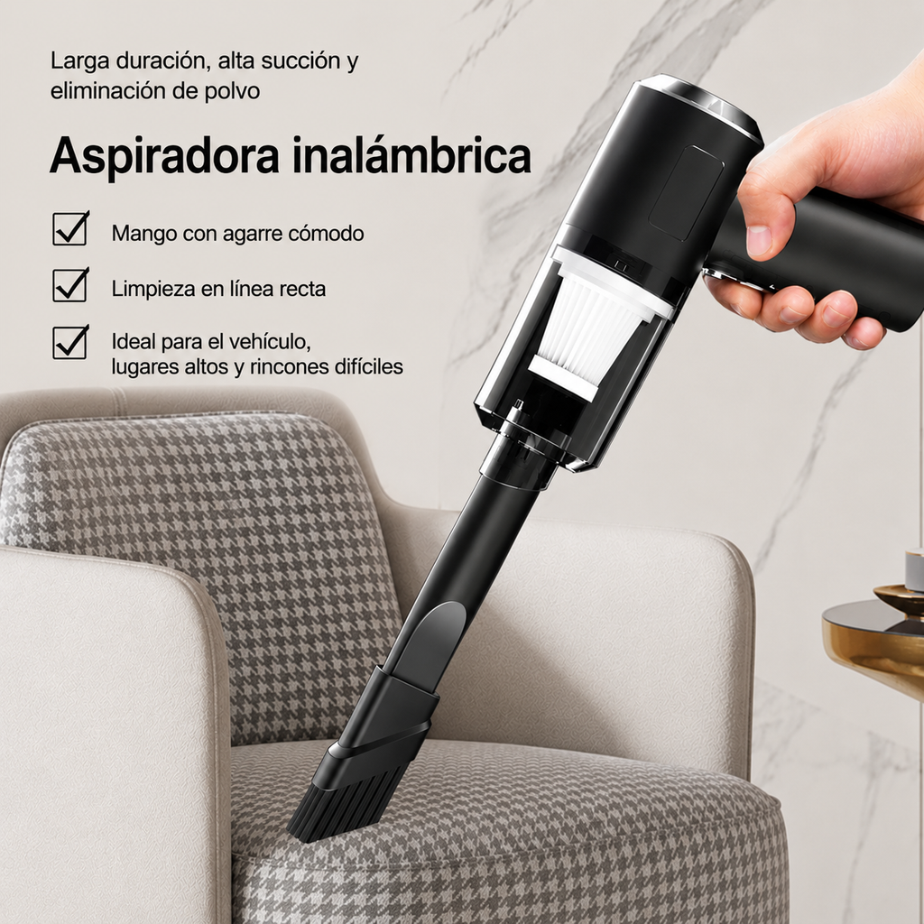 Mini Aspiradora Inalámbrica Recargable | Potente y Portátil